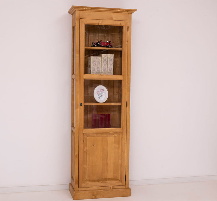 Vitrine aus Massivholz | Bücherregal mit großer Tür