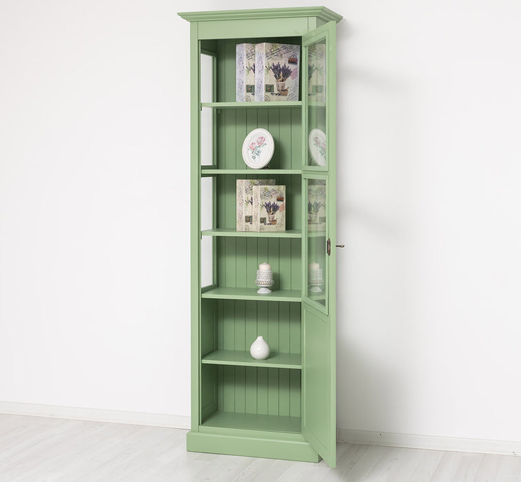 Vitrine aus Massivholz | Bücherregal mit großer Tür