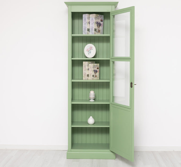 Vitrine aus Massivholz | Bücherregal mit großer Tür