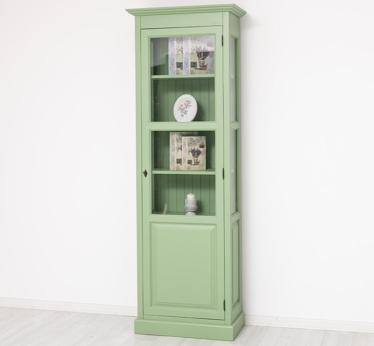 Vitrine aus Massivholz | Bücherregal mit großer Tür