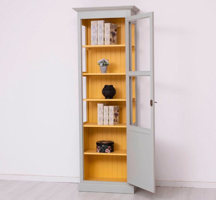 Vitrine aus Massivholz | Bücherregal mit großer Tür