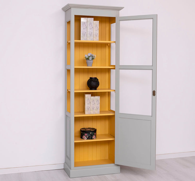 Vitrine aus Massivholz | Bücherregal mit großer Tür