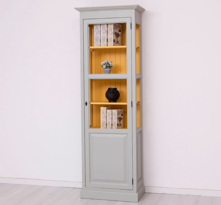 Vitrine aus Massivholz | Bücherregal mit großer Tür