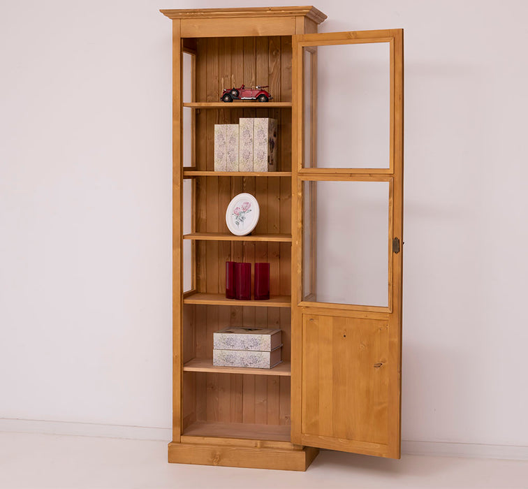 Vitrine aus Massivholz | Bücherregal mit großer Tür