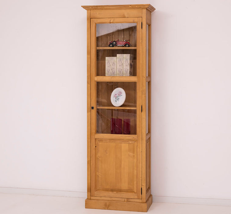 Vitrine aus Massivholz | Bücherregal mit großer Tür