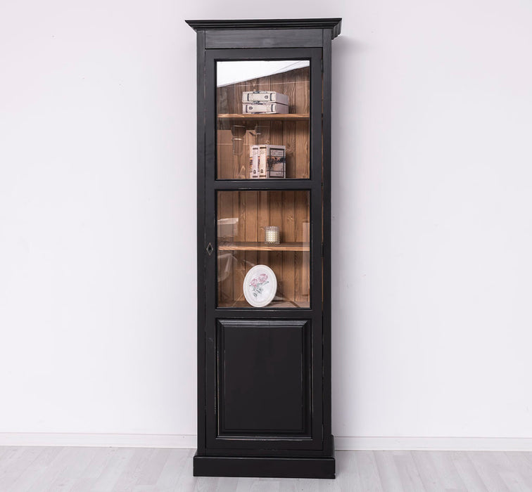 Vitrine aus Massivholz | Bücherregal mit großer Tür