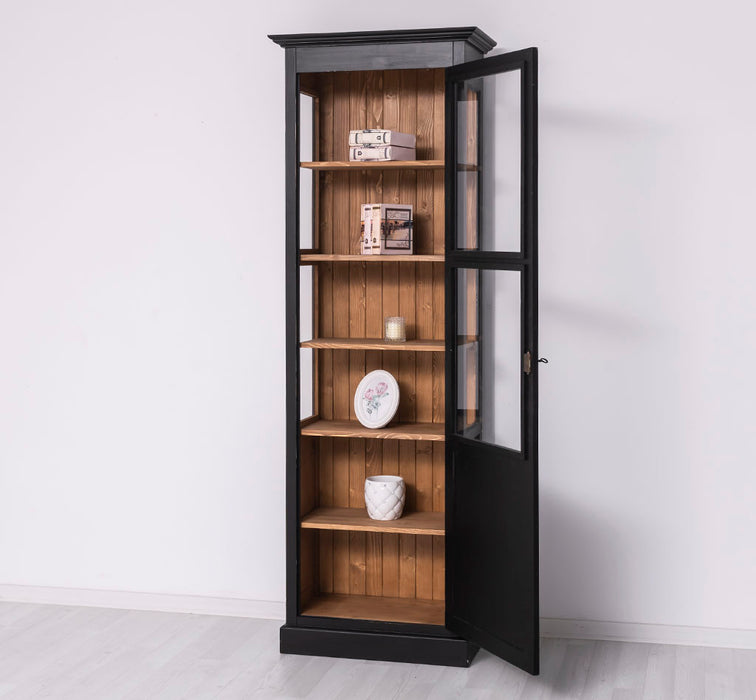 Vitrine aus Massivholz | Bücherregal mit großer Tür