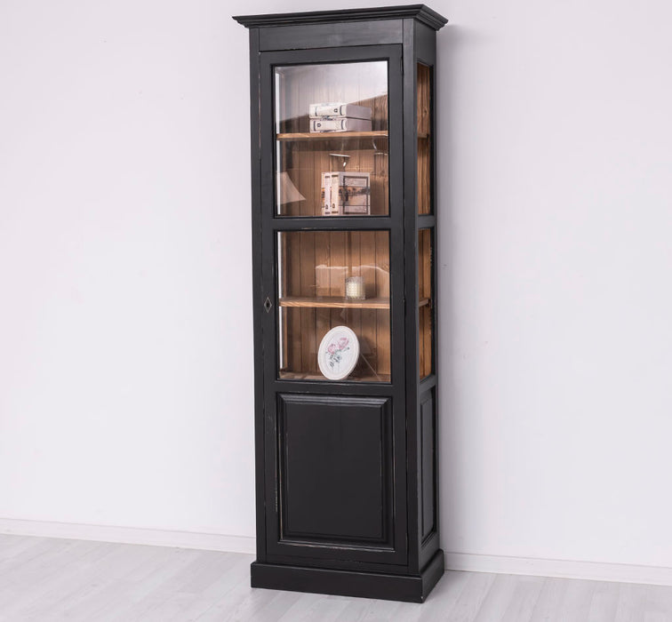 Vitrine aus Massivholz | Bücherregal mit großer Tür