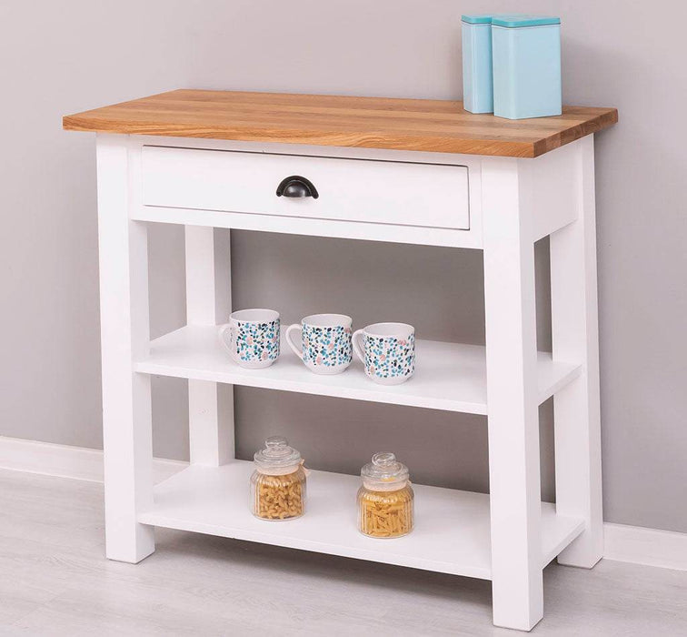 Wandtisch aus Massivholz mit Schublade | Konsolentisch mit Ablagen -