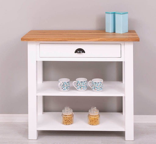 Wandtisch aus Massivholz mit Schublade | Konsolentisch mit Ablagen -