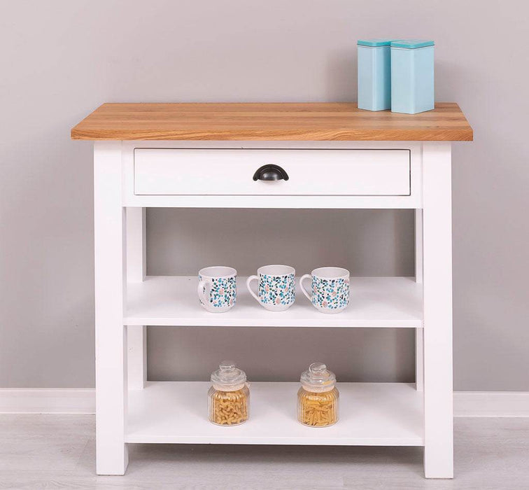 Wandtisch aus Massivholz mit Schublade | Konsolentisch mit Ablagen -