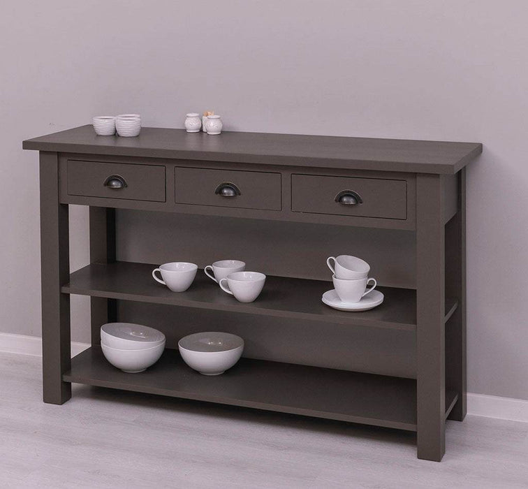 Wandtisch mit drei Schubladen | Konsolentisch mit Pinien oder Eichenplatte -