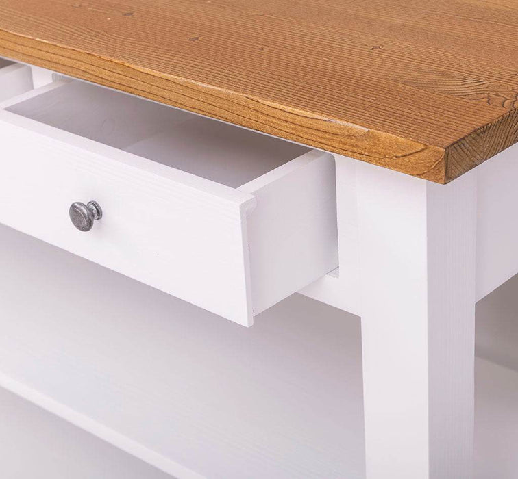 Wandtisch mit drei Schubladen | Konsolentisch mit Pinien oder Eichenplatte -