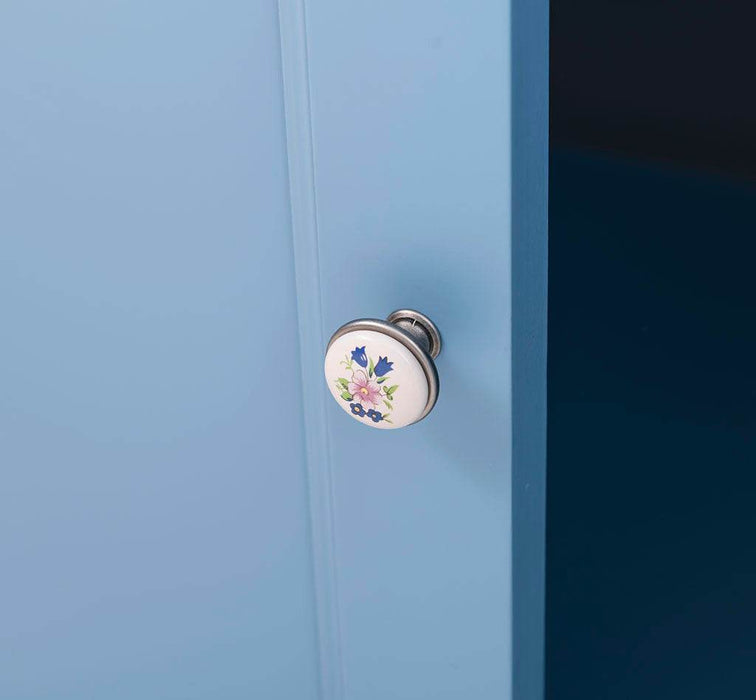 Waschbeckenunterschrank aus Massivholz | Waschtisch mit 4 Türen und 2 Schubladen - Blau