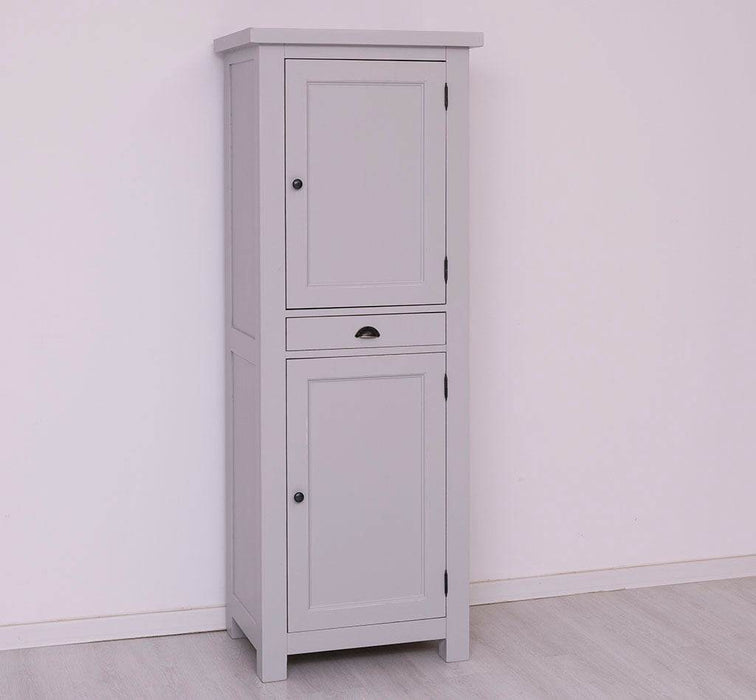 Zweitüriger Hochschrank aus Massivholz mit Schublade - Geschirrschrank -