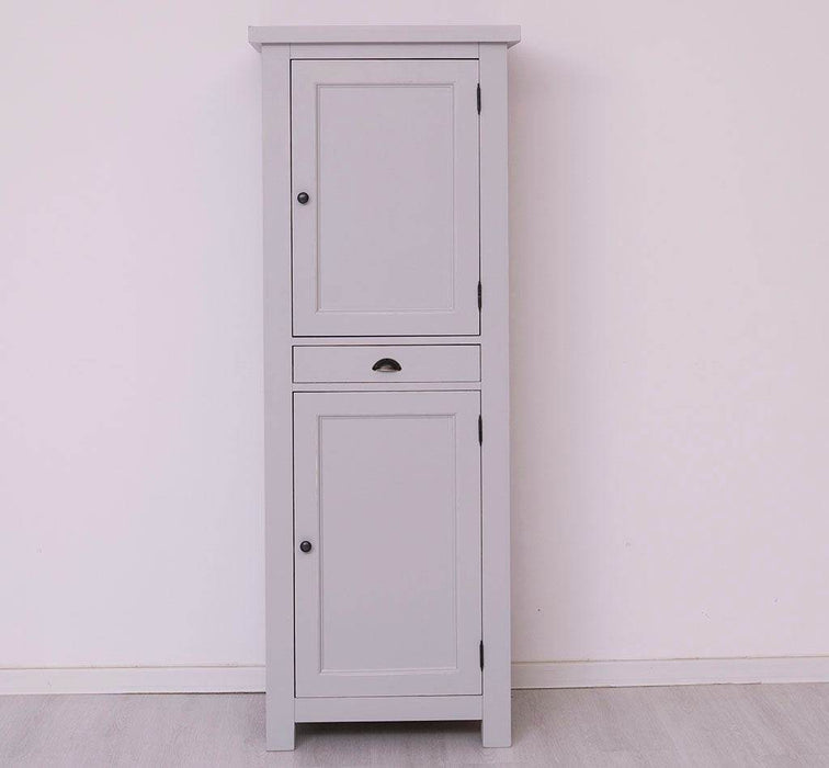 Zweitüriger Hochschrank aus Massivholz mit Schublade - Geschirrschrank -