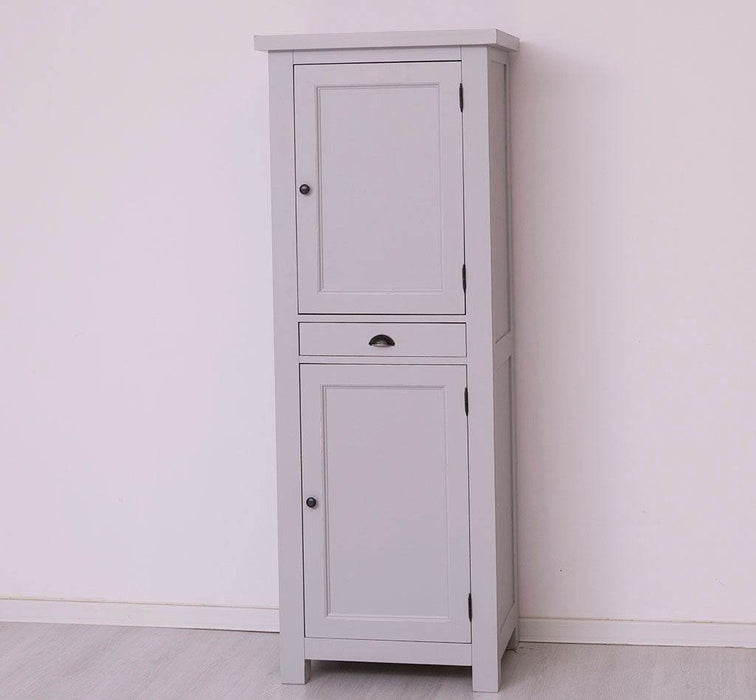 Zweitüriger Hochschrank aus Massivholz mit Schublade - Geschirrschrank -