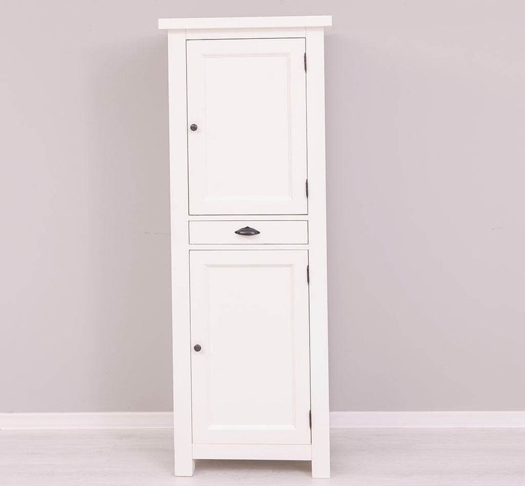 Zweitüriger Hochschrank aus Massivholz mit Schublade - Geschirrschrank -