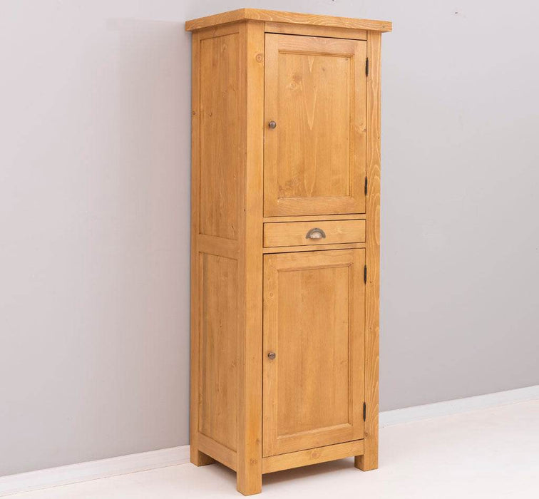 Zweitüriger Hochschrank aus Massivholz mit Schublade - Geschirrschrank -