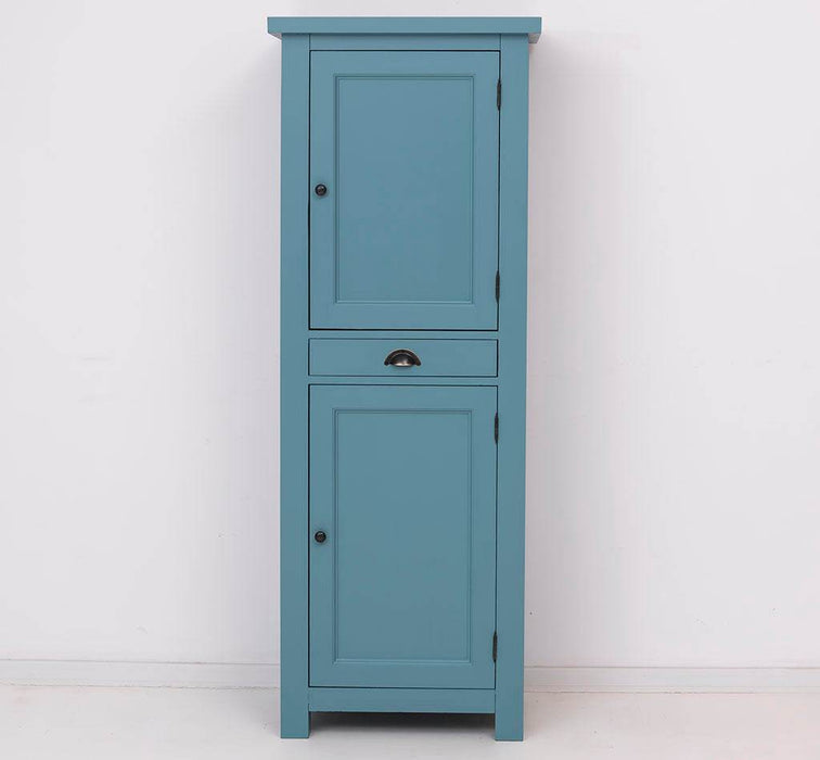 Zweitüriger Hochschrank aus Massivholz mit Schublade - Geschirrschrank -