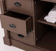 Badezimmer Set - Waschtisch aus Massivholz mit Spiegel - 
