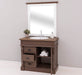 Badezimmer Set - Waschtisch aus Massivholz mit Spiegel - 