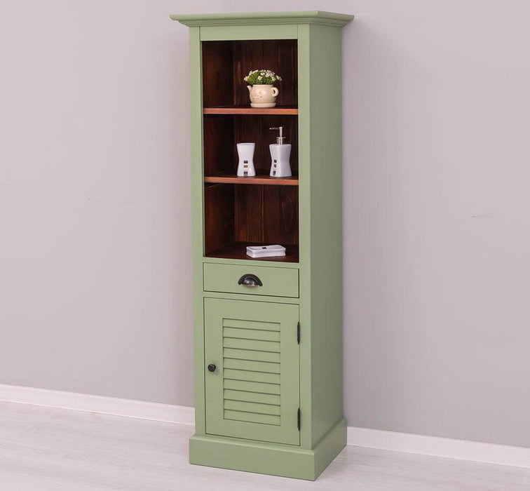 Badezimmerschrank | Handtuchschrank aus Massivholz - Mint - Gebürstet