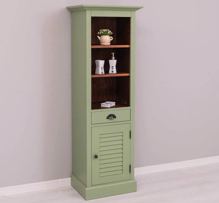 Badezimmerschrank | Handtuchschrank aus Massivholz - Mint - Gebürstet