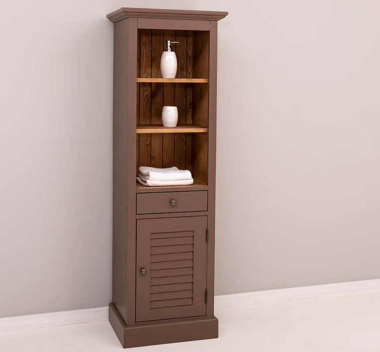 Badezimmerschrank | Handtuchschrank aus Massivholz - Mint - Gebürstet