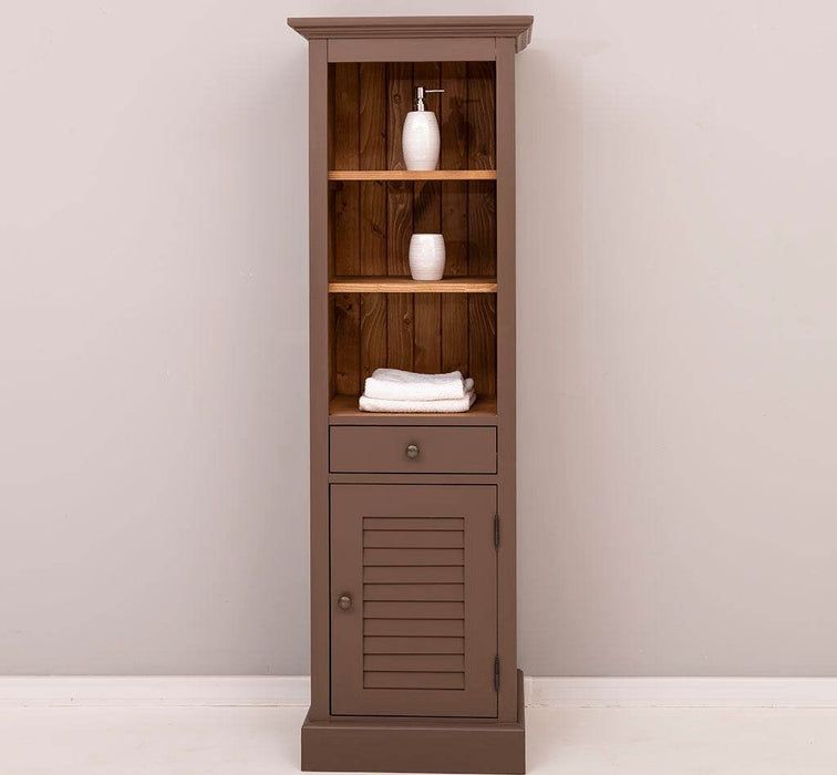 Badezimmerschrank | Handtuchschrank aus Massivholz - Mint - Gebürstet