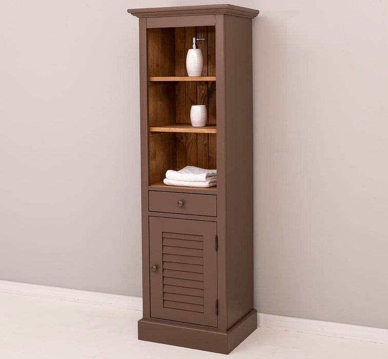 Badezimmerschrank | Handtuchschrank aus Massivholz - Mint - Gebürstet