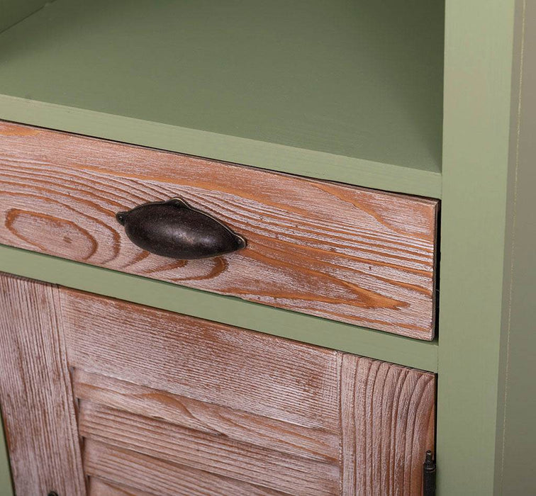 Badezimmerschrank | Handtuchschrank aus Massivholz - Mint - Gebürstet