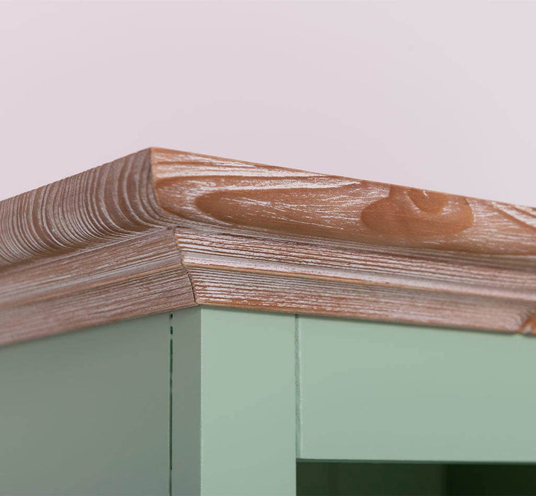 Badezimmerschrank | Handtuchschrank aus Massivholz - Mint - Gebürstet