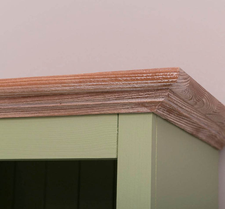Badezimmerschrank | Handtuchschrank aus Massivholz - Mint - Gebürstet