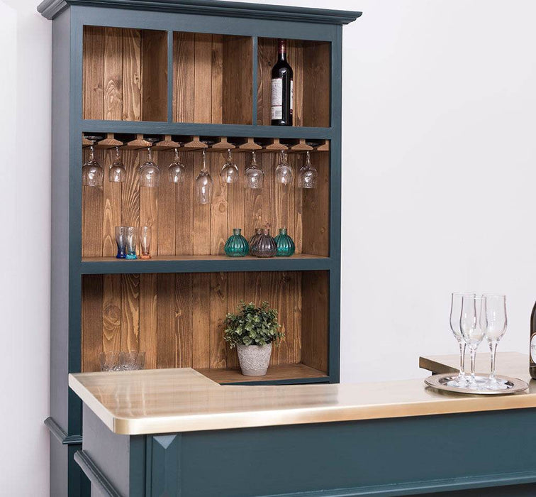 Bar-Set bestehend aus Empfangstheke| Bartresen und Buffetschrank mit Glashalterungen - Mint