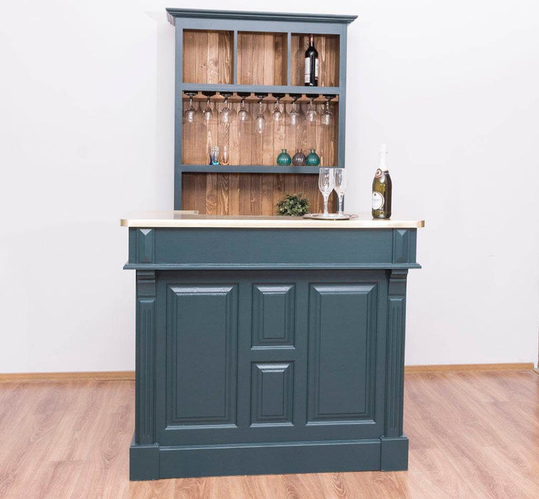 Bar-Set bestehend aus Empfangstheke| Bartresen und Buffetschrank mit Glashalterungen - Mint