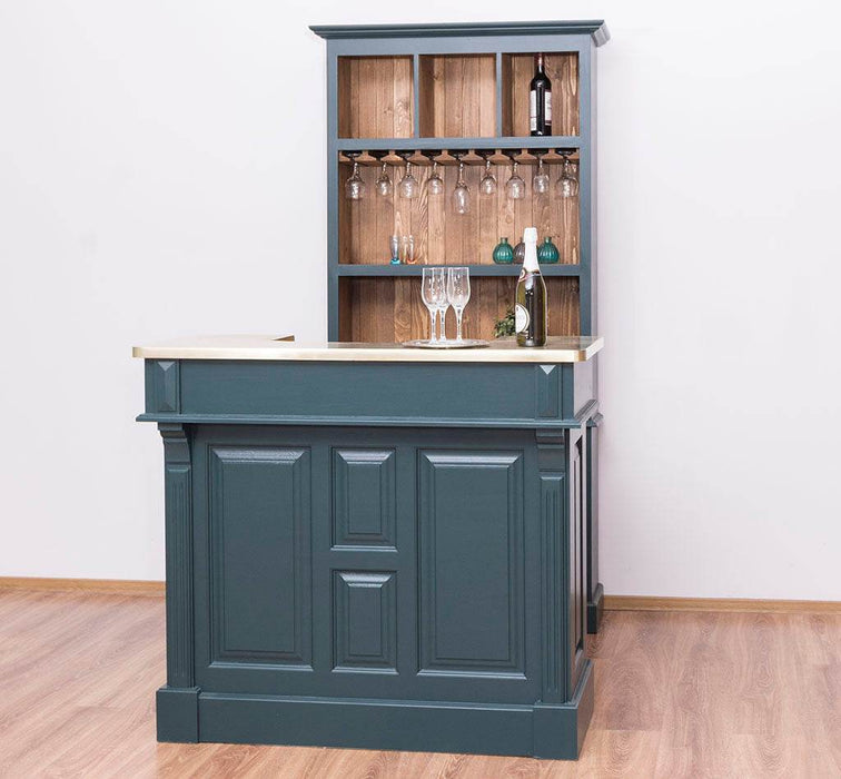 Bar-Set bestehend aus Empfangstheke| Bartresen und Buffetschrank mit Glashalterungen - Mint