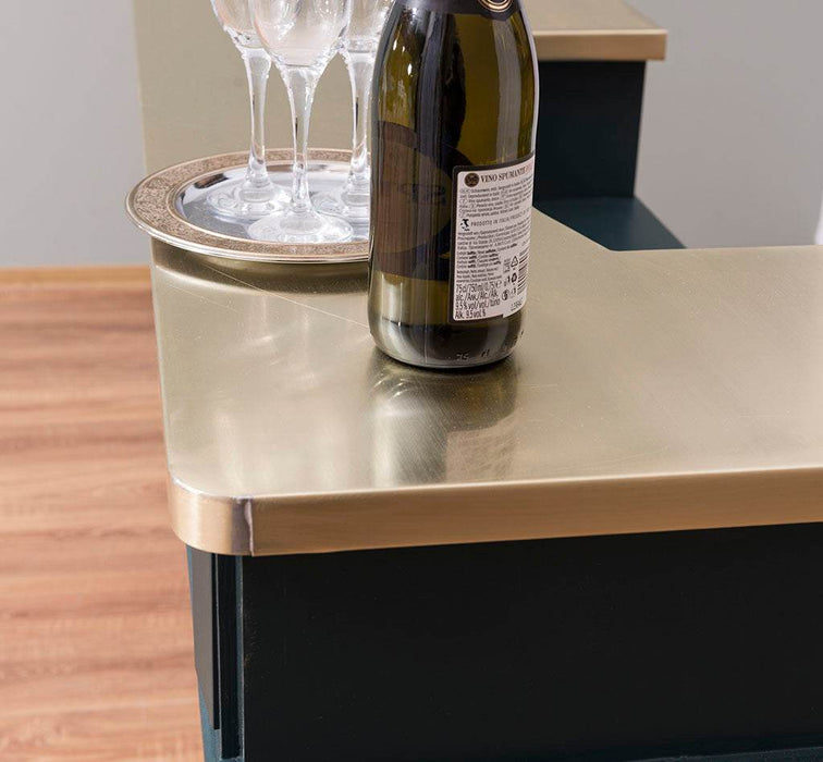 Bar-Set bestehend aus Empfangstheke| Bartresen und Buffetschrank mit Glashalterungen - Mint