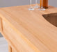 Bar-Set aus massiver Eiche | Empfangstheke aus Massivholz mit zwei Hockern - 140