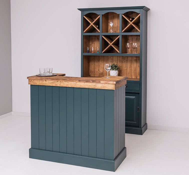 Bar-Set bestehend aus Empfangstheke| Bartresen und Buffetschrank mit Weinfächern - 