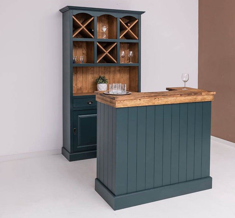 Bar-Set bestehend aus Empfangstheke| Bartresen und Buffetschrank mit Weinfächern - 