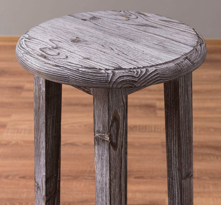Barhocker aus Massivholz rund - Schwarz