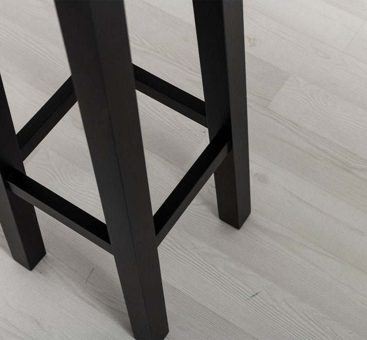 Barhocker aus Massivholz rund - Schwarz