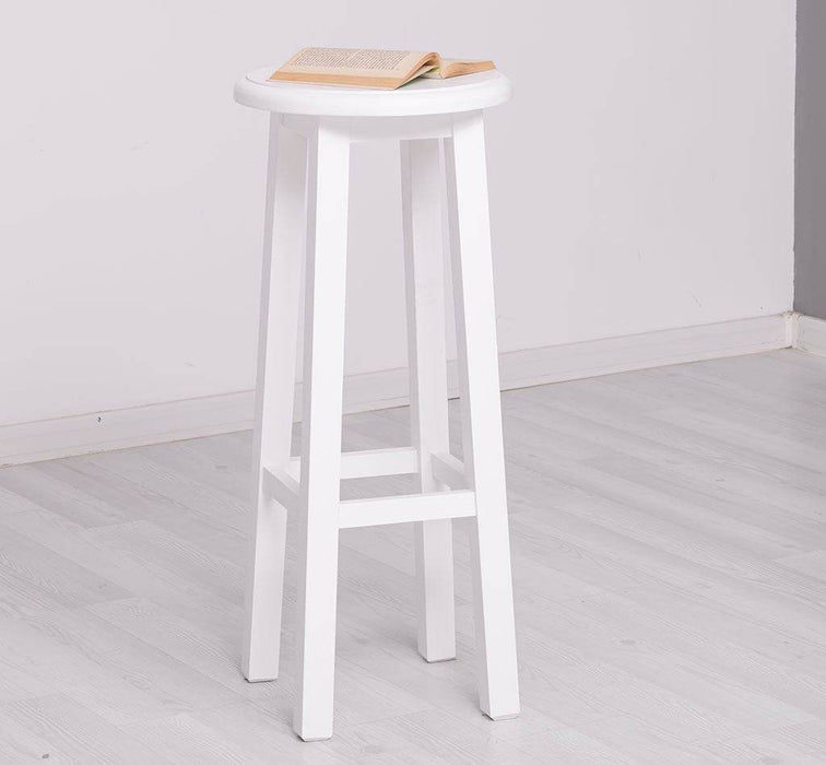 Barhocker aus Massivholz rund - Schwarz