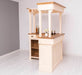 Bartresen | Empfangstheke in L-Form aus Massivholz mit Galerieaufbau - Apricot