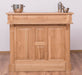 Bar-Set aus massiver Eiche | Empfangstheke aus Massivholz mit zwei Hockern - 120