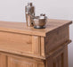 Bar-Set aus massiver Eiche | Empfangstheke aus Massivholz mit zwei Hockern - 140