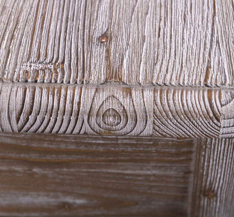 Breiter Waschbeckenunterschrank aus Massivholz mit gedrehten Beinen - Blau