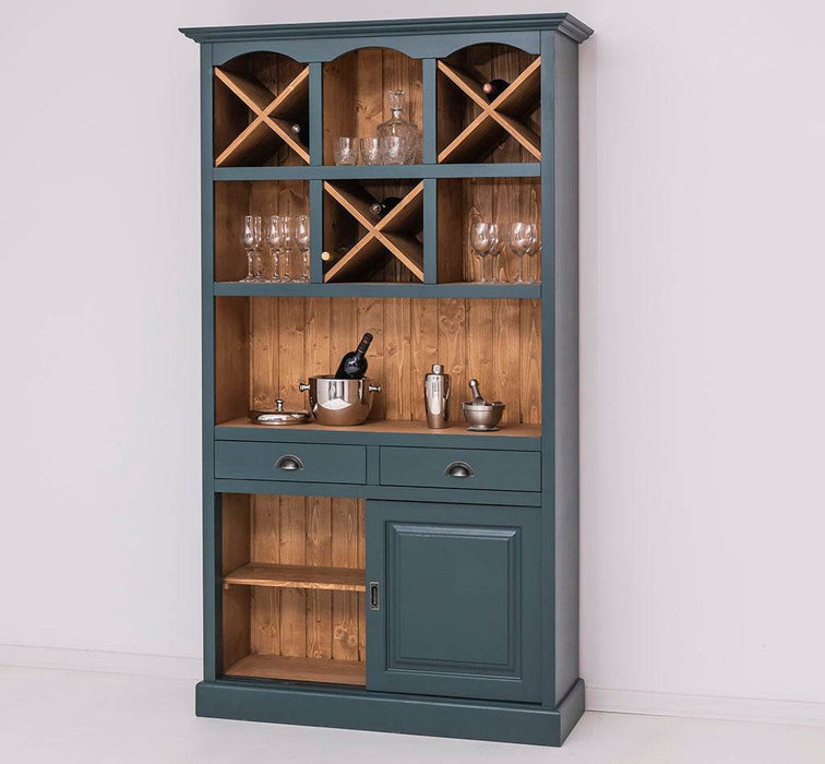 Buffet Schrank 80 Cm SogesHome Weinschrank Mit Glastür Und Schublade – 3-stöckig, 8-Weinwürfel, Flaschenhalter – 80x40x95,5 Cm – Vielseitige Anrichte Für Küche, Wohnzimmer & Eingangsbereich
