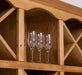 Buffet- und Weinschrank aus Massivholz mit Flaschenablagen - Petrol